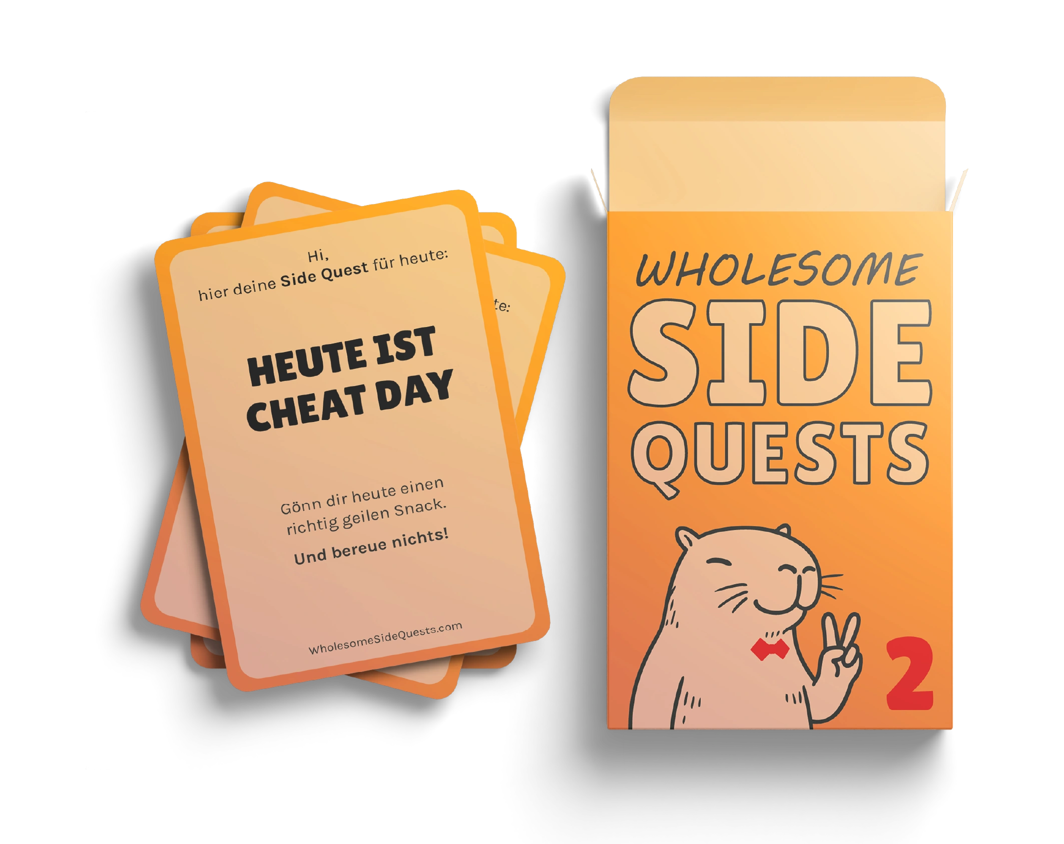 Kartenset Wholesome Side Quests 2 - Mehr kreative Challenges und achtsame Abenteuer für deinen Alltag.