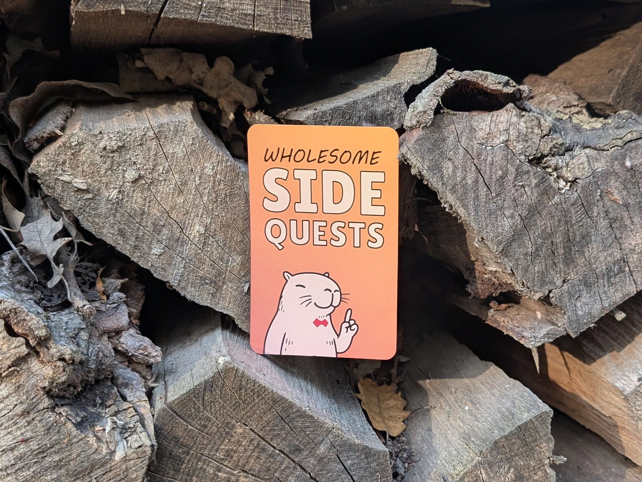 Wholesome Side Quest Karte an einem ruhigen Platz.